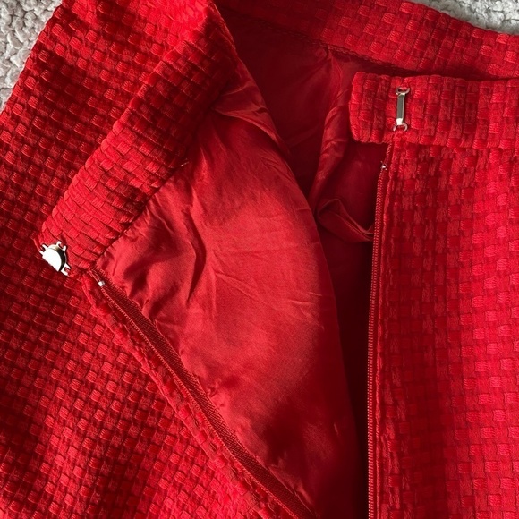 Pat Crowley Made in Ireland Red Mini Skirt, waist 16.5” - Picture 4 of 10